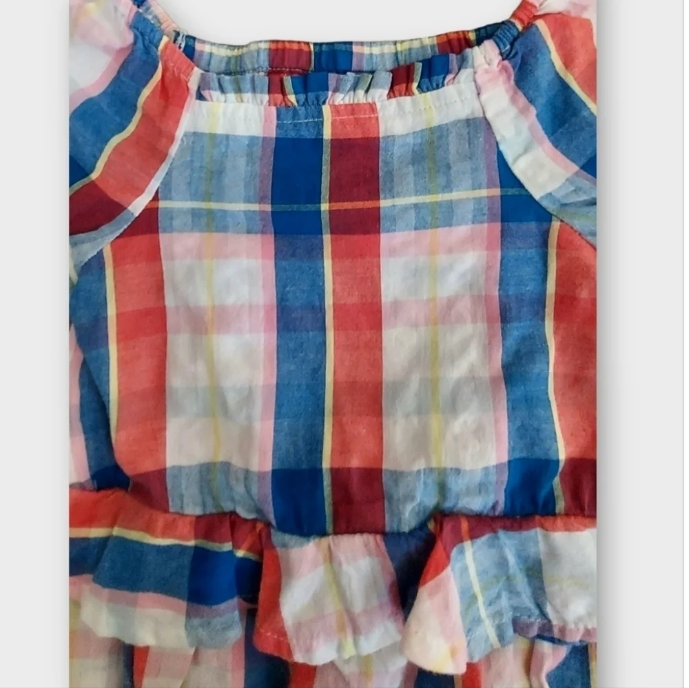 NWT Mommy & Me Plaid Baby Romper ~sz 12 Months
